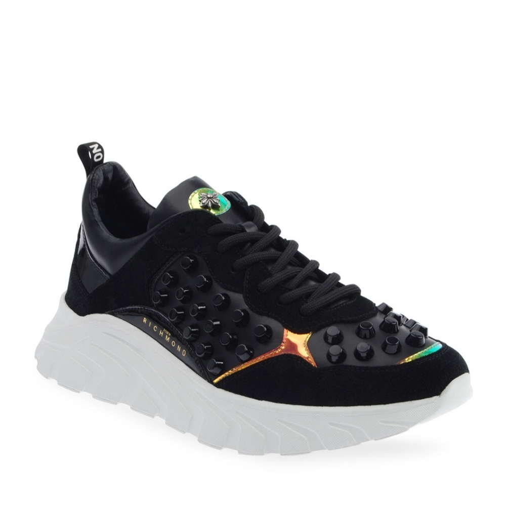 John Richmond Studded Chunky Leather Sneakers Size 10 US, EU 43 Men's NWOT - Picture 1 of 13